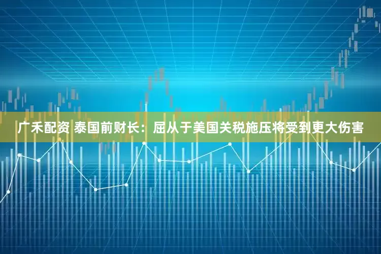 广禾配资 泰国前财长：屈从于美国关税施压将受到更大伤害